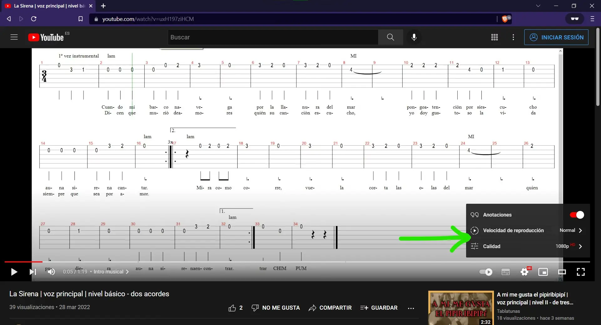 Opciones de configuración